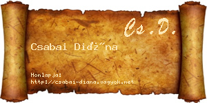 Csabai Diána névjegykártya